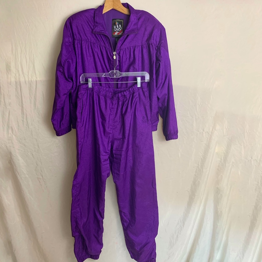 VTG USA Olympic purple windbreaker pant jacket set - Picture 7 of 8